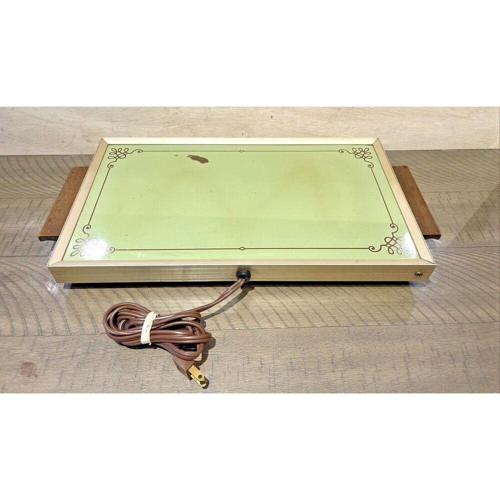 Cornwall 1970s Electric Hot Tray Warming Plate USA 1418 vintage Avocado WORKS